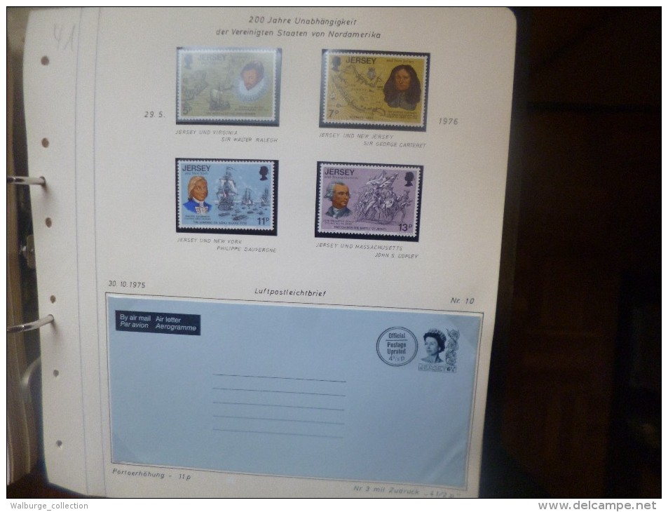 DEPART 1 EURO ! JERSEY SUPERBE COLLECTION TIMBRES NEUFS XX+DOCUMENTS+NOMBREUX CARNETS !!!