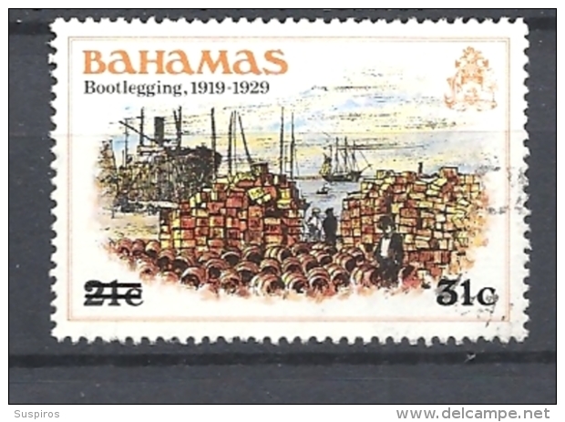 BAHAMAS     -  1983 Issue Of 1980 Surcharged   BOOTLEGGING ,1919-1929    USED - Bahamas (1973-...)