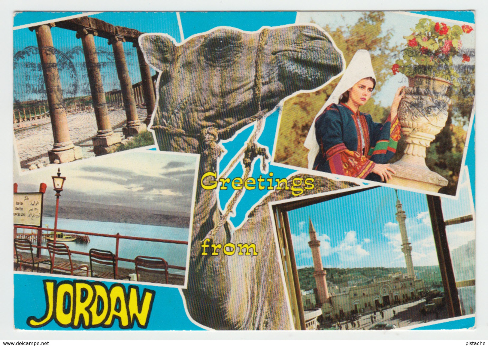 Greetings From Jordan Jordanie - Multiview - Mailed In 1976 To Charlebourg Québec - 2 Scans - Jordan