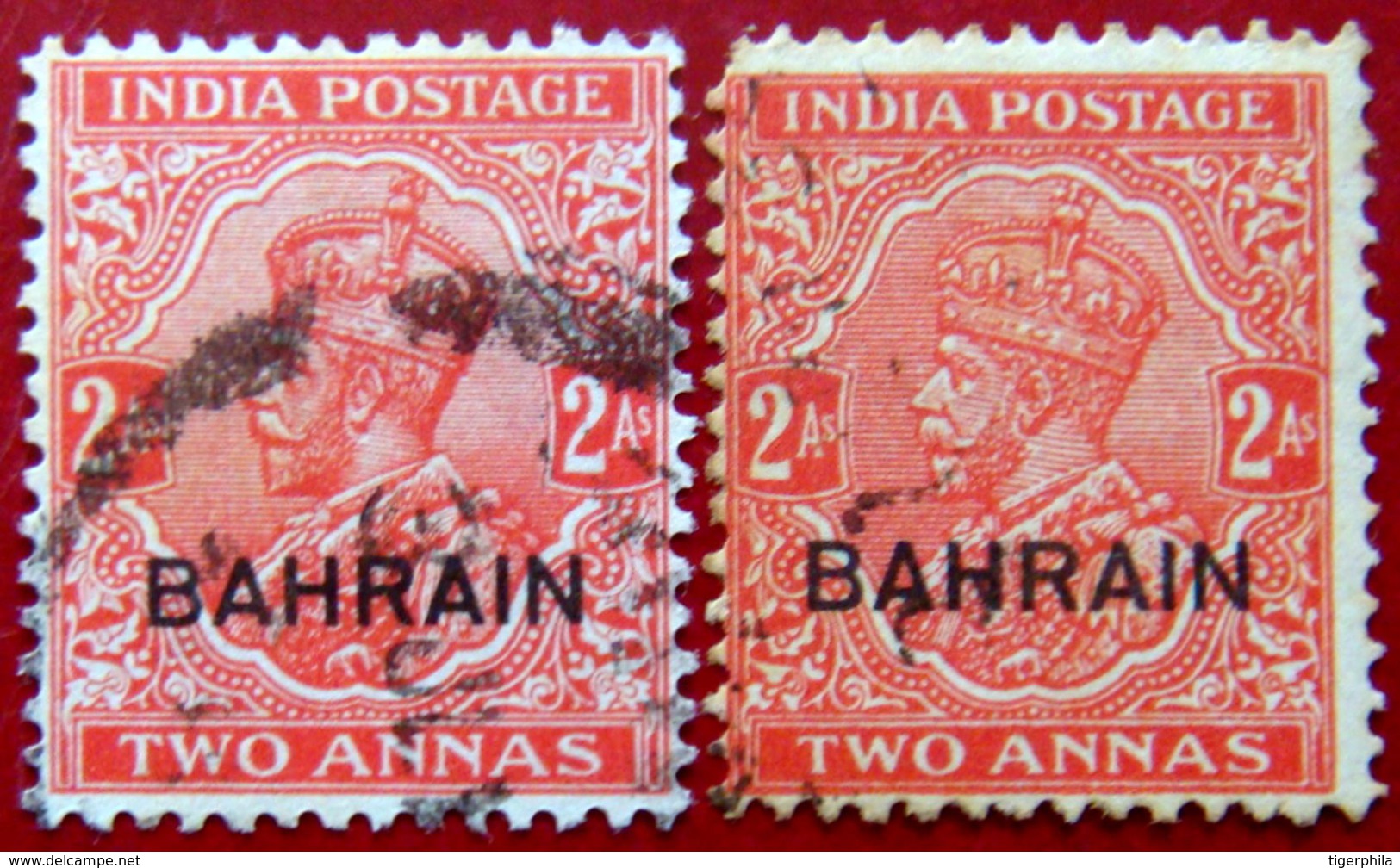 BAHRAIN BRITISH RULE 1935 2as King George V 2 Stamps Used SG6 CV£44 - Bahrain (...-1965)