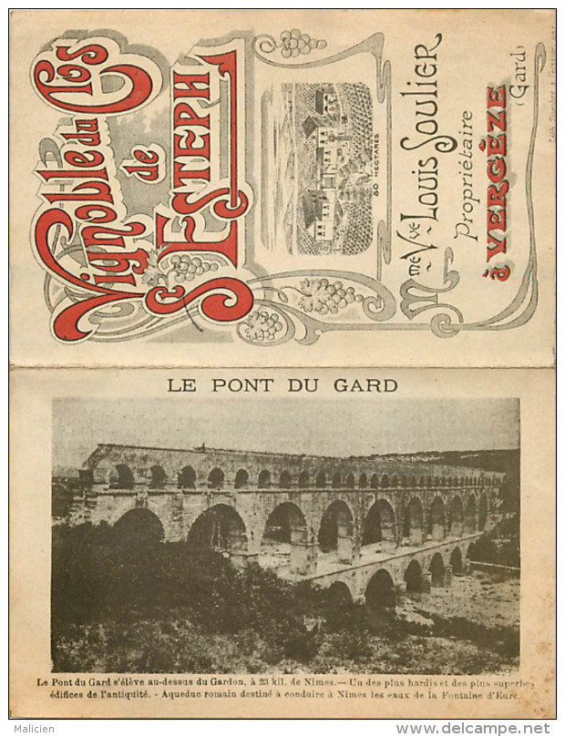 - Depts Div-ref LL140- Gard - Vergeze -feuillet Depliant Souple- Publicite Et Tarifs Vignoble De Saint Esteph -st Esteph - Vergèze