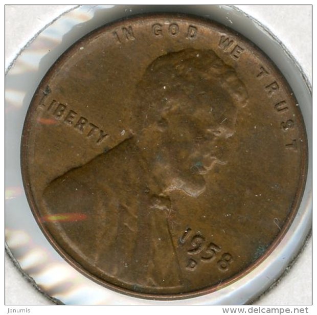 Etats-Unis USA 1 Cent 1958 D KM A132 - 1909-1958: Lincoln, Wheat Ears Reverse