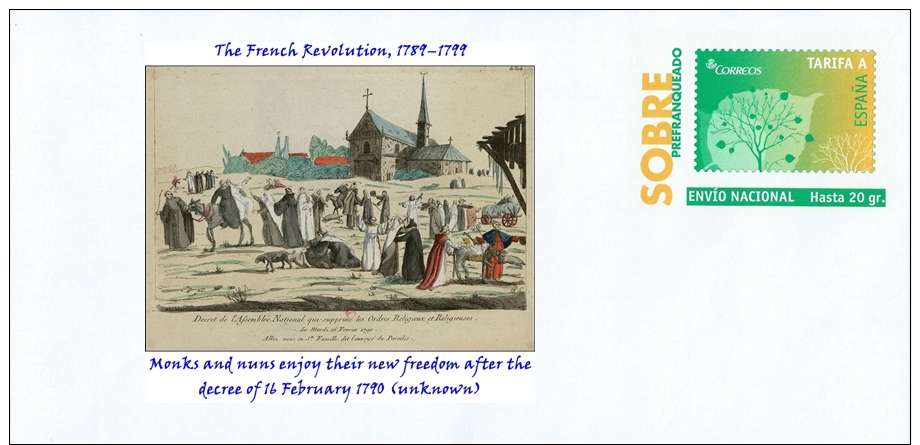 SPAIN, 2016  The French Revolution, 1789–1799  Paintings - Monks And Nuns Enjoy Their New Freedom After The  Decree Of 1 - Franz. Revolution