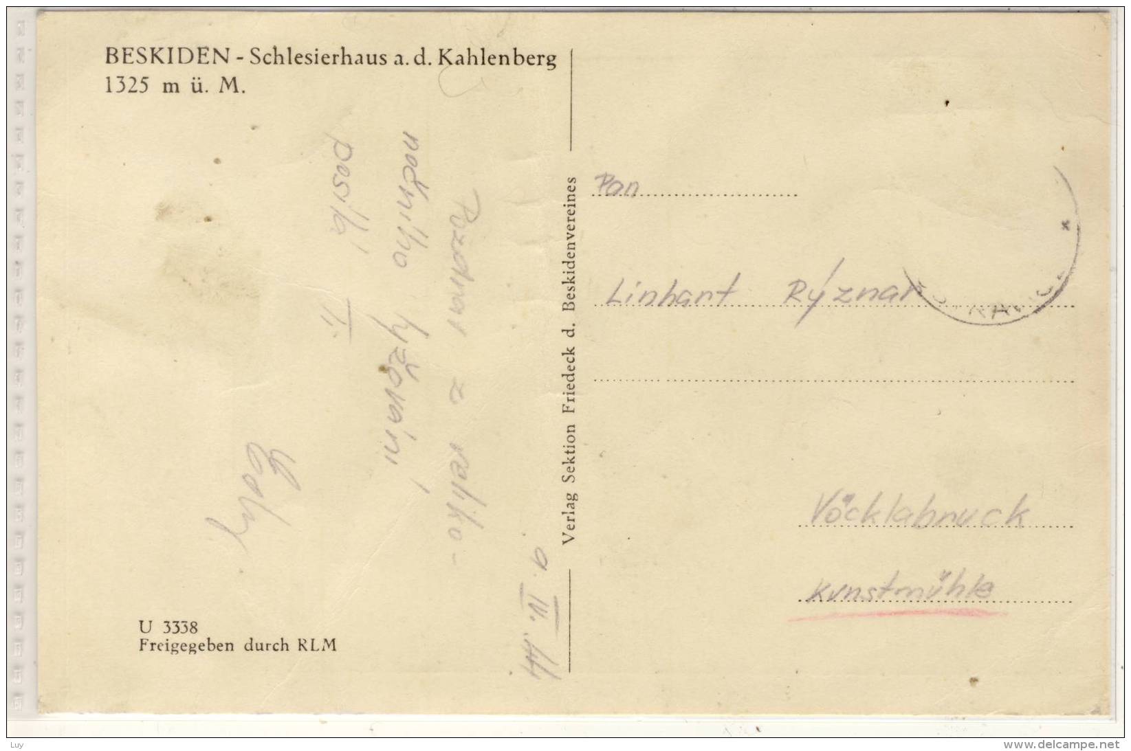 BESKIDY, BESKYDY, BESKIDEN - Schlesierhaus A.d. Kahlenber, Riesengebirge, Gel. 1944 - Polen