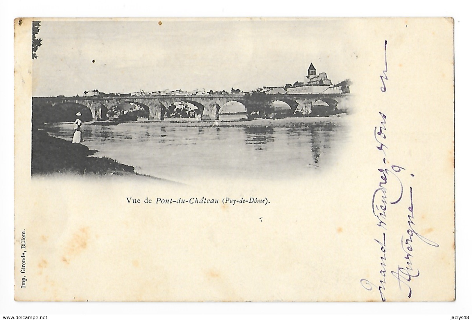PONT DU CHATEAU  (cpa 63)    Vue De Pont Du Château -    - L 1 - Pont Du Chateau