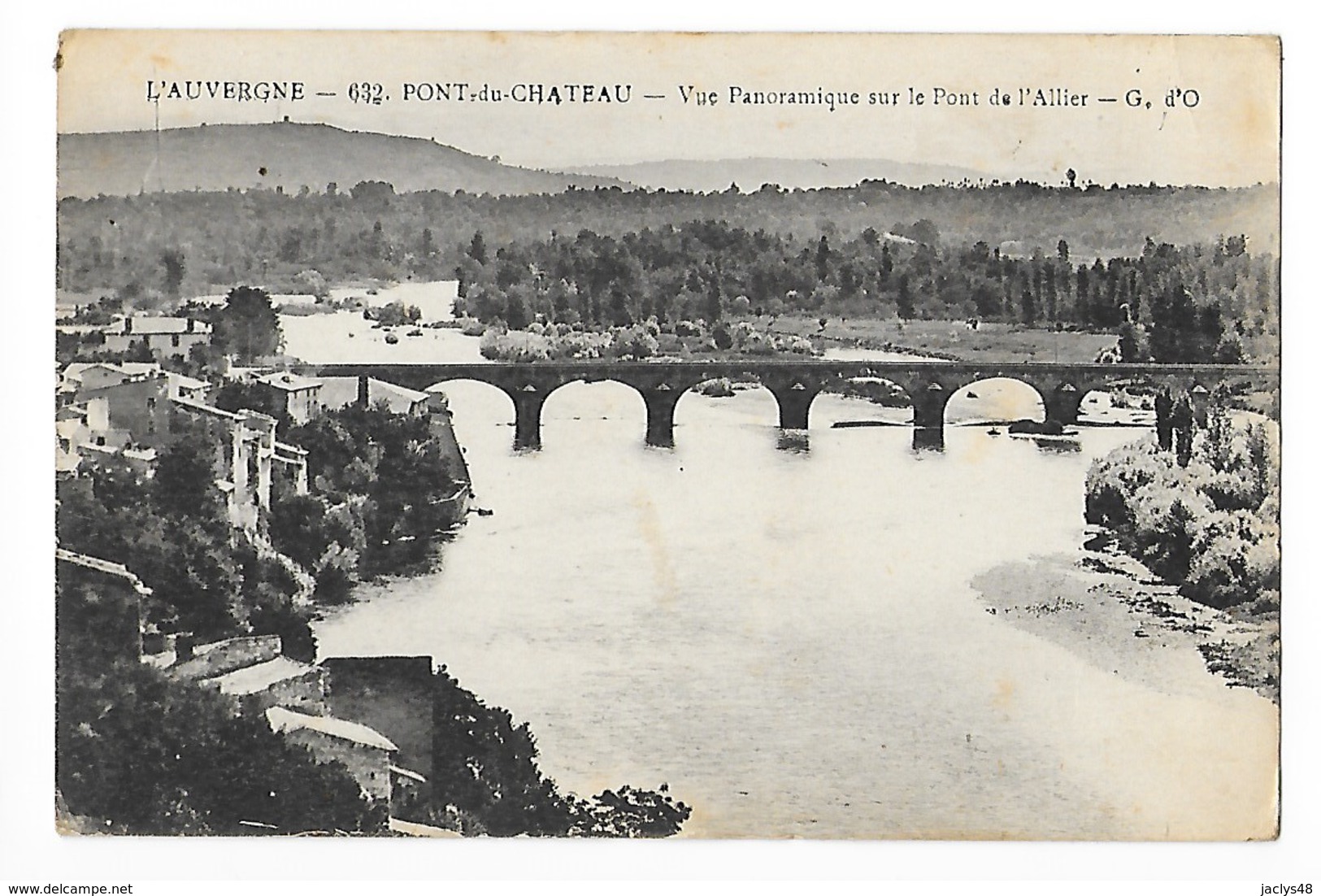 PONT DU CHATEAU  (cpa 63)    Vue Panoramique Sur Le Pont De L'Allier  -    - L 1 - Pont Du Chateau