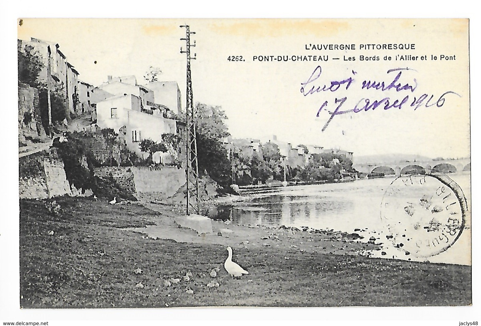 PONT DU CHATEAU  (cpa 63)    Les Bords De L'Allier Et Le Pont -  #  RARE  #   - L 1 - Pont Du Chateau