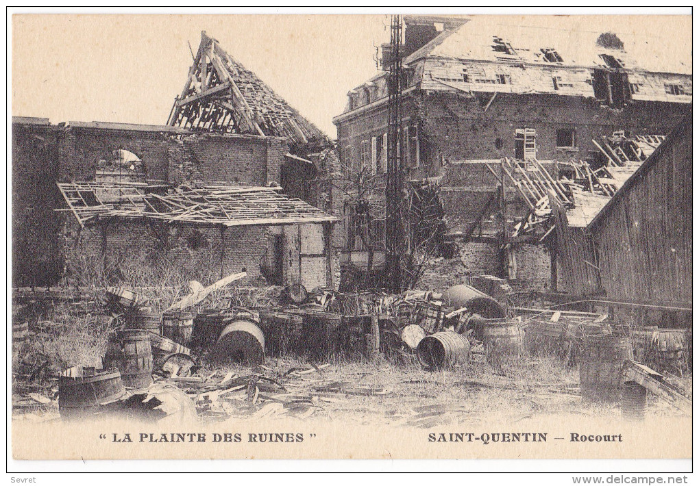 Guerre 1914-1916. - SAINT-QUENTIN - Rocourt.  Belle Carte Pas Courante - Guerre 1914-18