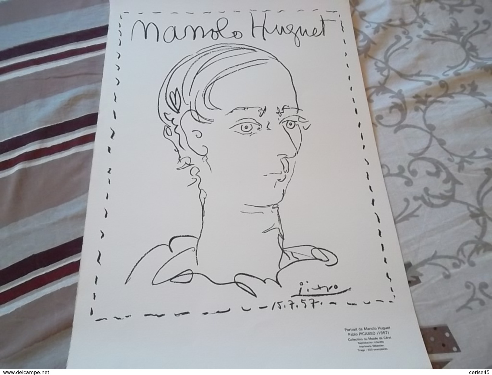 PORTRAIT DE MANOLO HUGUET PABLO PICASSO 1957 COLLECTION DU MUSEE DE CERET TIRAGE  500 EXEMPLAIRES **RARE - Lithographies