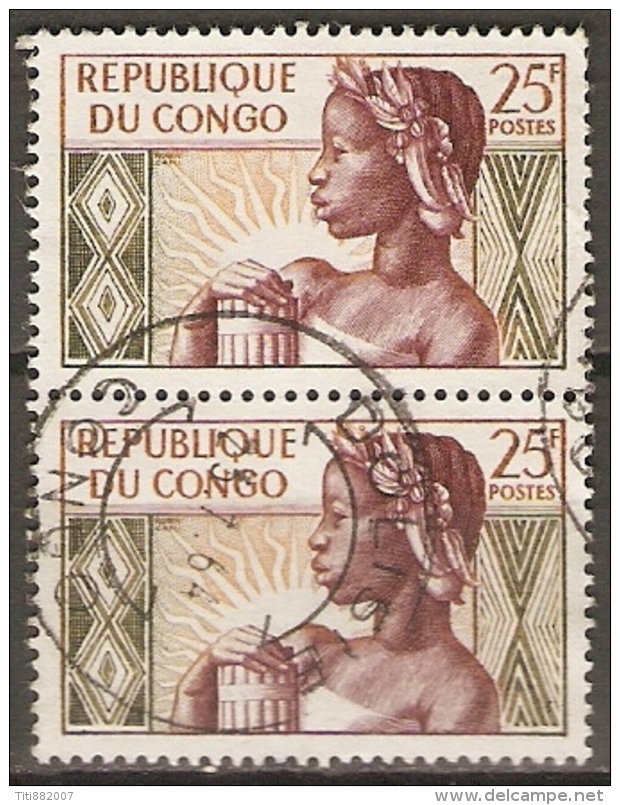 CONGO  -    1959 .  Y&T N° 135 Oblitérés En Paire - Used