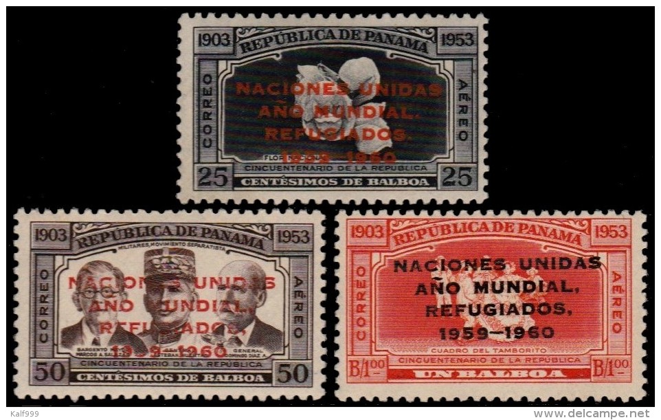 ~~~  Panama 1960 - Vluchtelingen - Mi. 565/567 ** MNH ~~~ - Panama