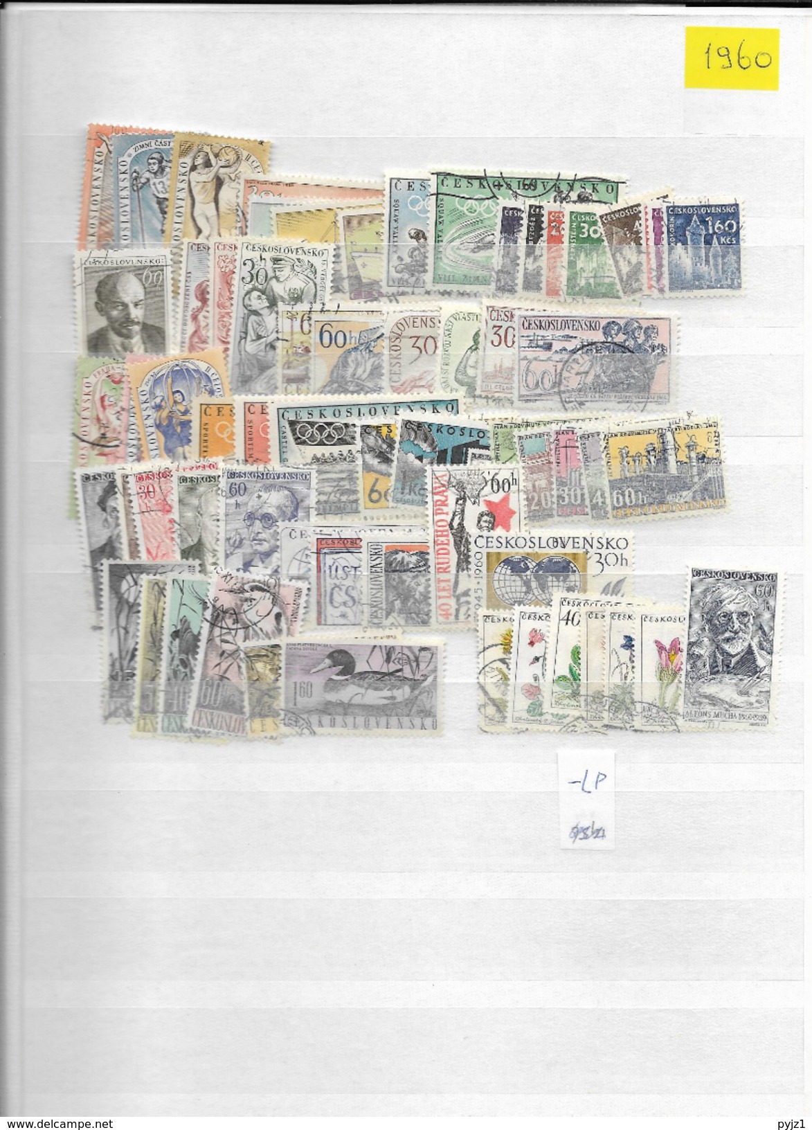 1960 USED Czechoslovakia Year Collection, Excluding Airmail - Used Stamps
