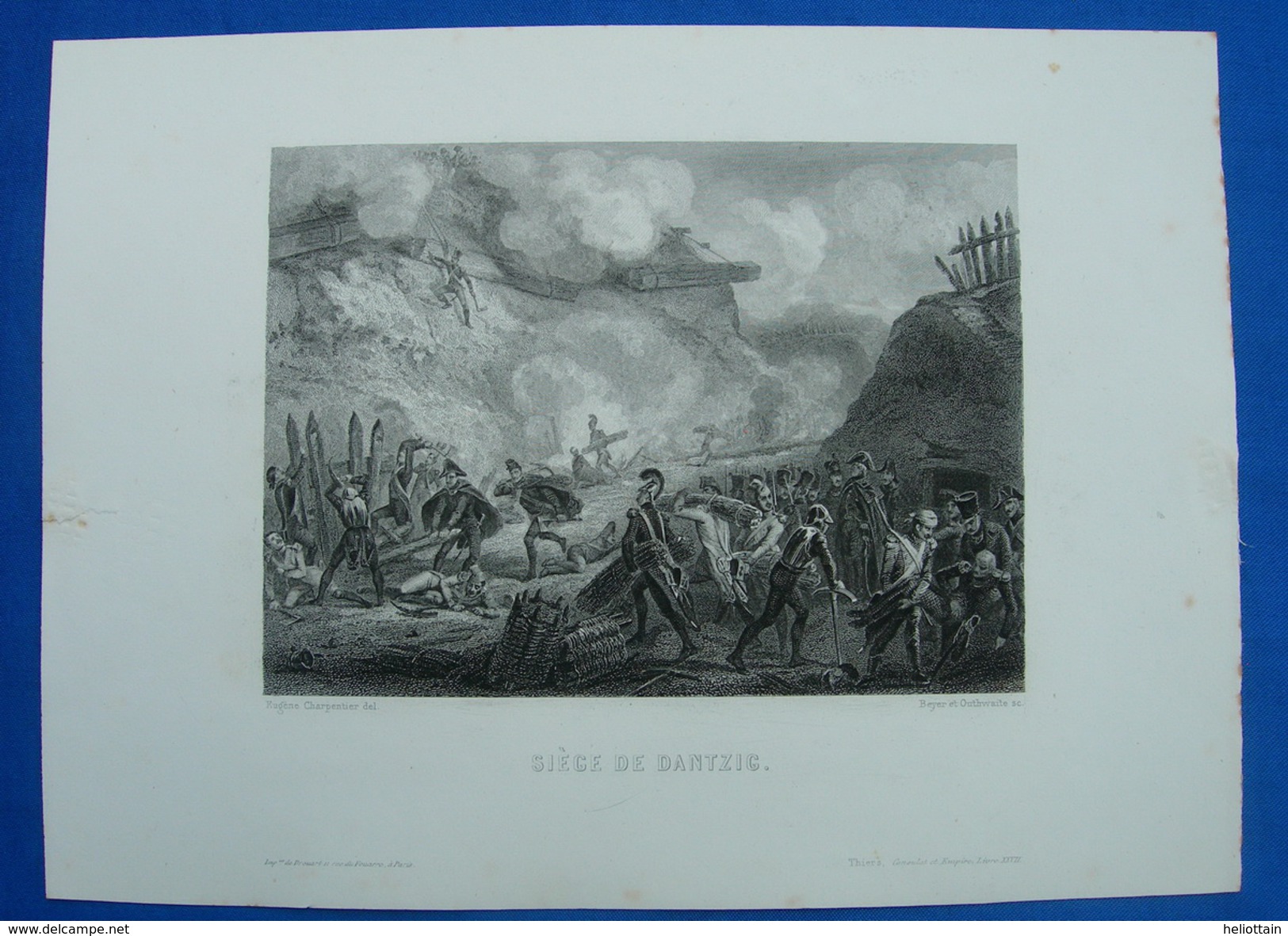 Vers 1845, Bonapartiste : GRAVURE SIEGE DE DANTZIG - E. Charpentier Del , Beyer & Outhwaite Sculpt - Estampes & Gravures