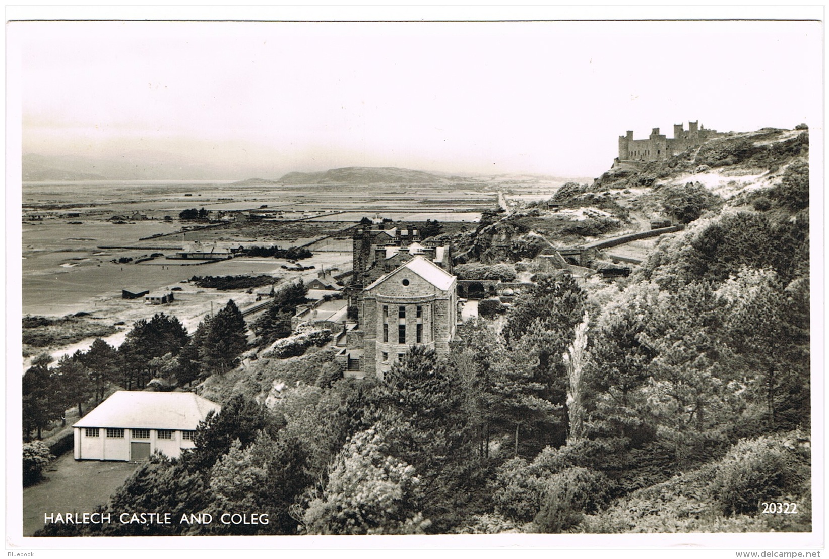 RB 1115 -  1958  J. Salmon Real Photo Postcard - Harlech Castle &amp; College - Merionethshire Wales - Merionethshire
