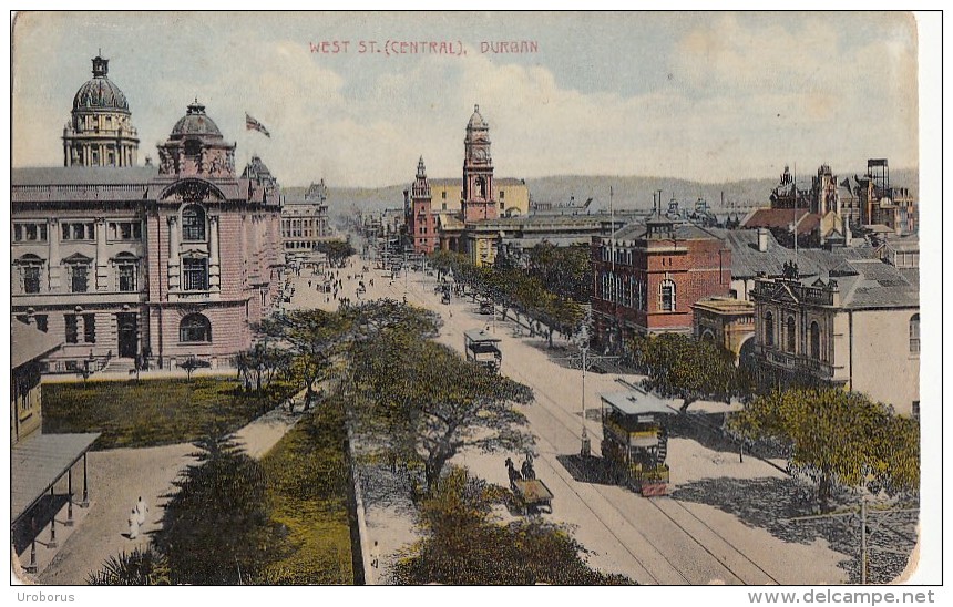 SOUTH AFRICA - Durban 1920's - West St. (Central) - Tramway - Afrique Du Sud