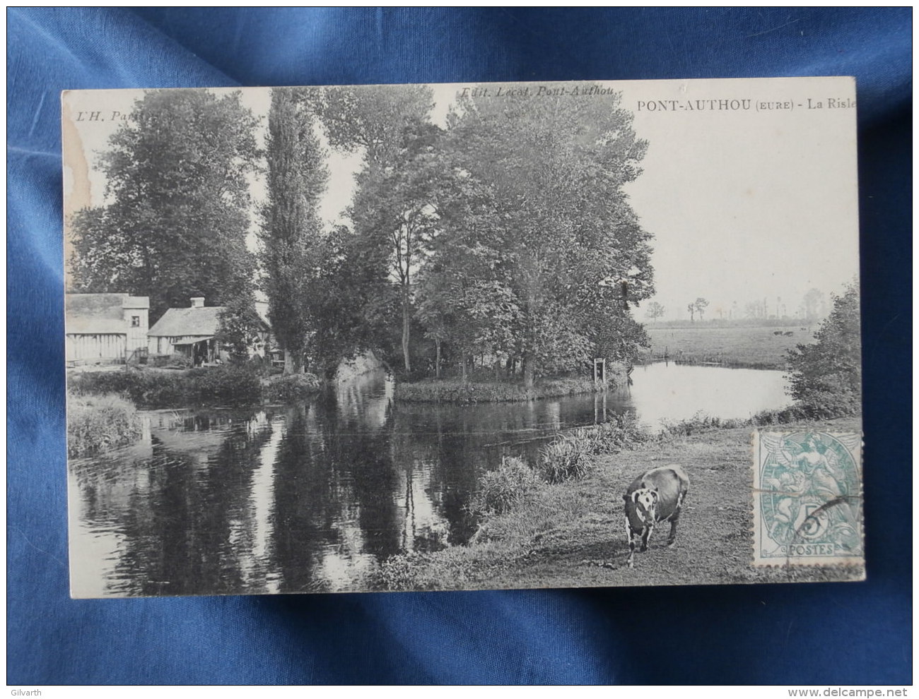 Pont Authou  La Risle - Vache - Ed. Lecot - Circulée 1906 - L278 - Other & Unclassified