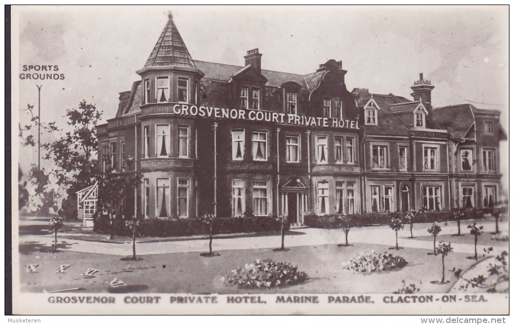 United Kingdom PPC Grosvenor Court Private Hotel, Marine Parade, Clacton On Sea CLACTON-ON-SEA 1923 (2 Scans) - Clacton On Sea