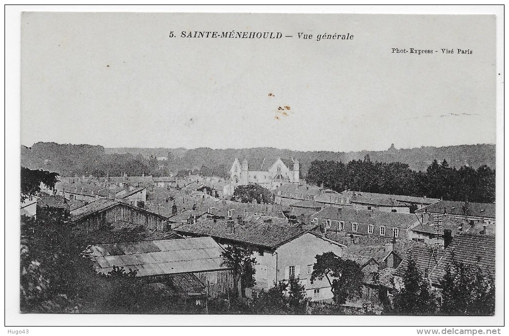 SAINT MENEHOULD EN 1917- VUE GENERALE - CPA VOYAGEE - Sainte-Menehould