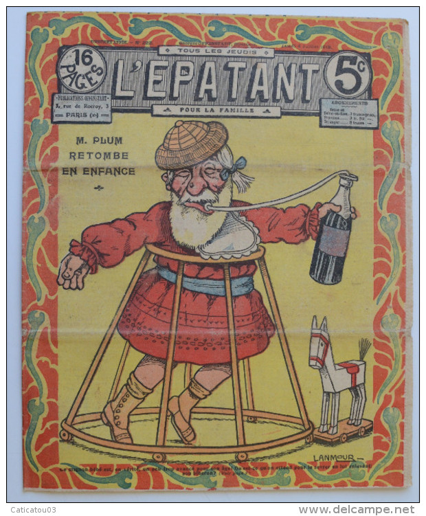 BD RARE "L'ÉPATANT" - L. FORTON (aut. Des Pieds Nickelés) N°222 - 4 Juillet 1912 - 16 Pages - Pieds Nickelés, Les