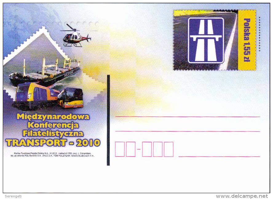 Polen GS 'Verkehr, Bus Eisenbahn Schiff Hubschrauber' / Poland P.c. 'Transport, Bus Railway Ship Helicopter' **/MNH 2010 - Bus