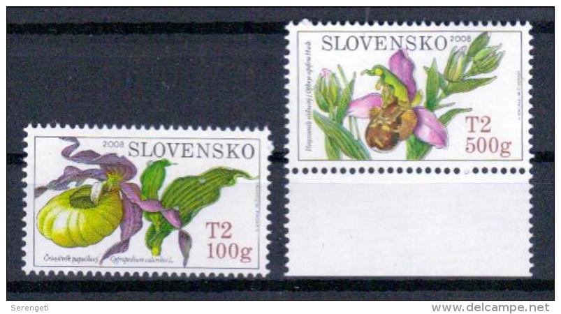 Slowakei 'Bienenragwurz U. Frauenschuh' / Slovakia 'Bee Orchid & Lady’s Slipper Orchid' **/MNH 2008 - Orchideen