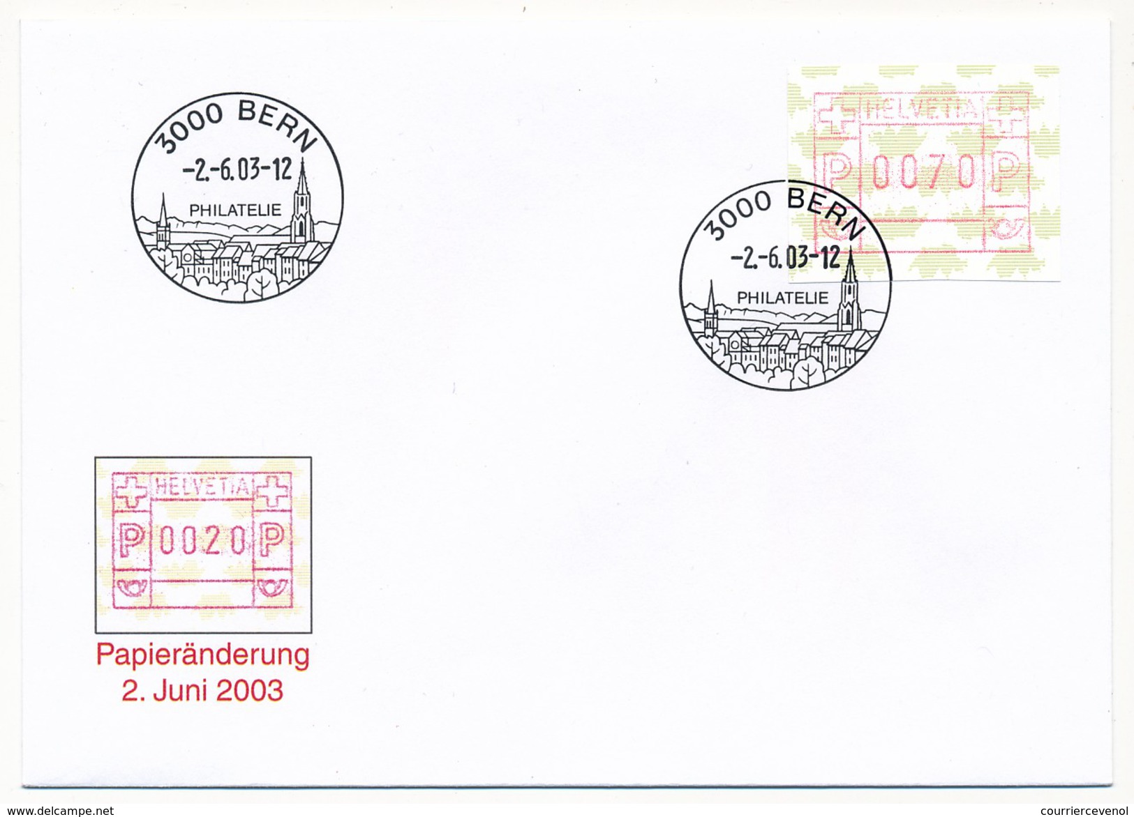 SUISSE -  FDC 2003 - Série "Automatenmarken" - 6 Enveloppes - Automatenmarken