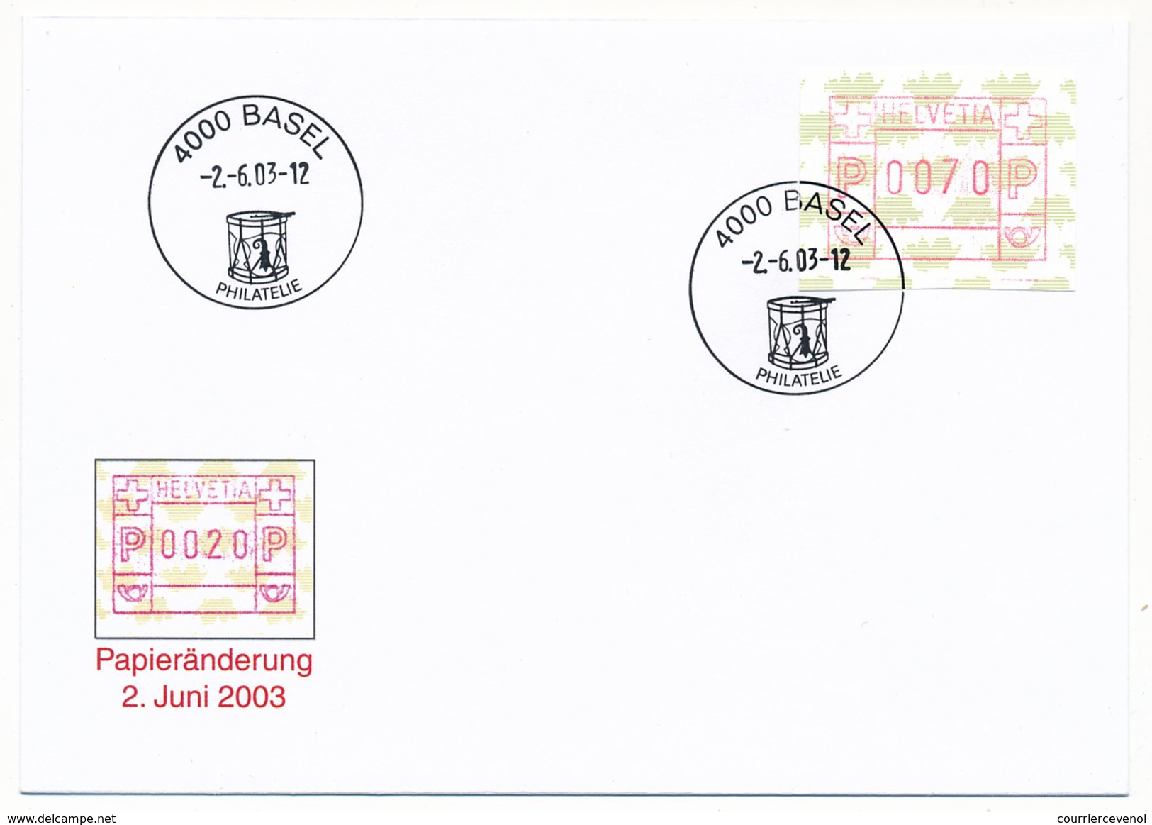 SUISSE -  FDC 2003 - Série "Automatenmarken" - 6 Enveloppes - Automatenmarken