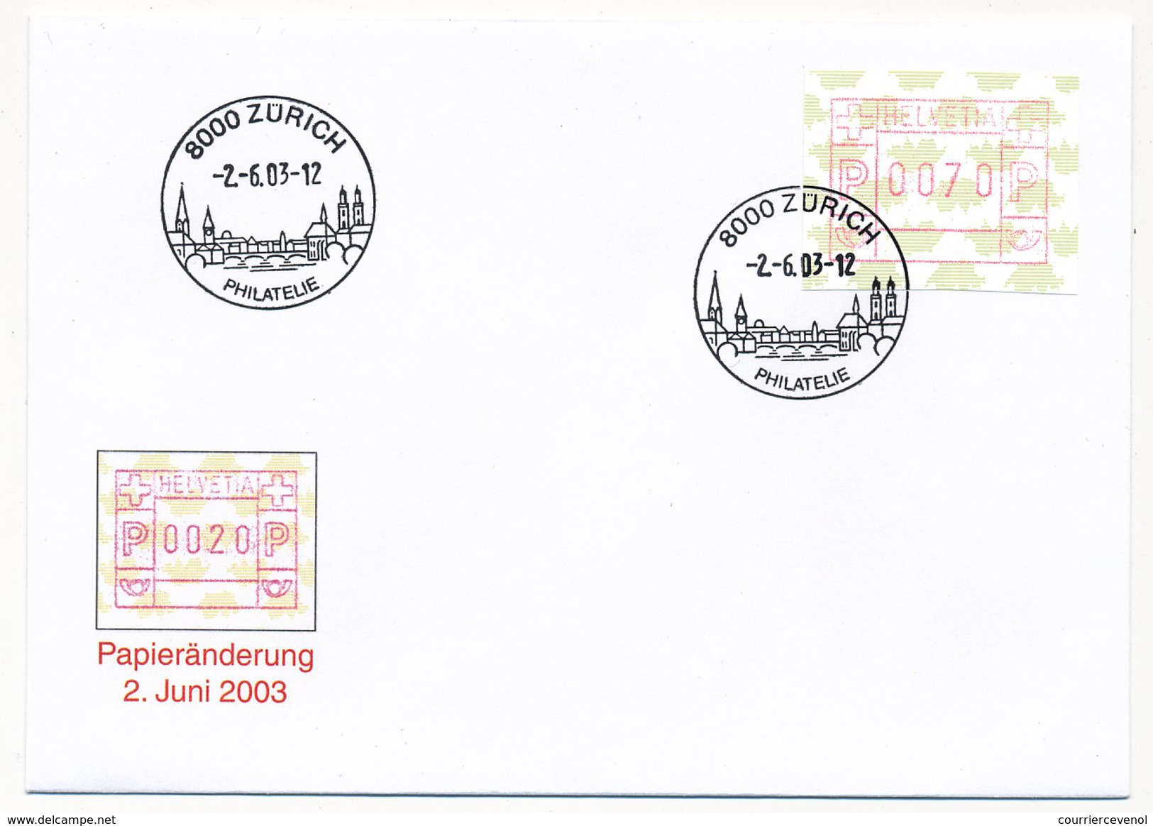 SUISSE -  FDC 2003 - Série "Automatenmarken" - 6 Enveloppes - Francobolli Da Distributore