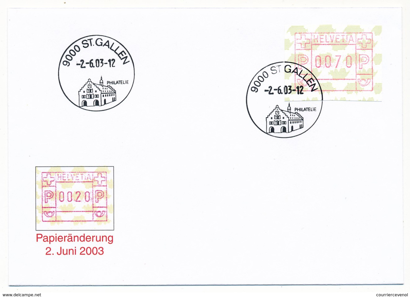 SUISSE -  FDC 2003 - Série "Automatenmarken" - 6 Enveloppes - Automatenmarken