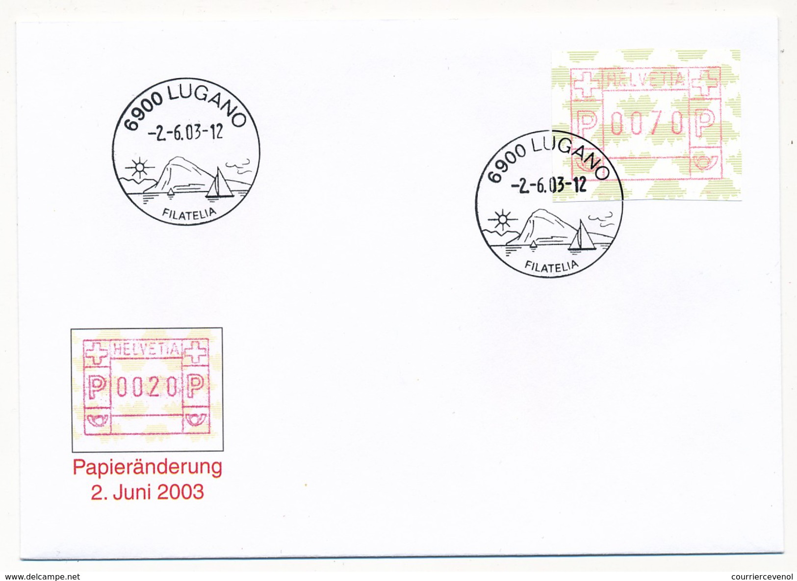 SUISSE -  FDC 2003 - Série "Automatenmarken" - 6 Enveloppes - Automatenzegels