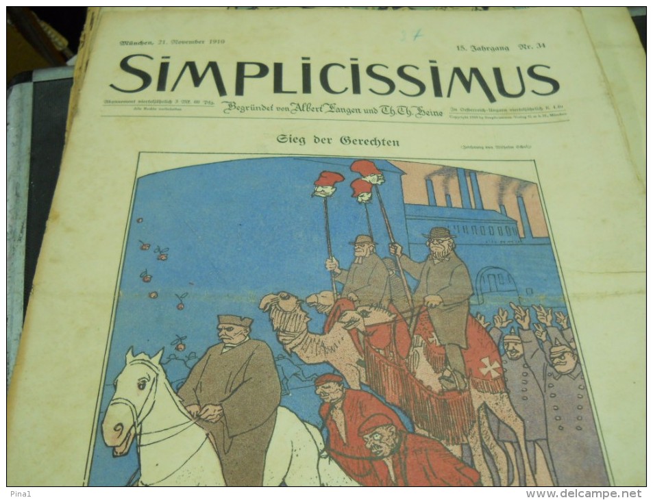 21 NOVEMBER    -  SIMPICISSIMUS  -1910 - Altri & Non Classificati