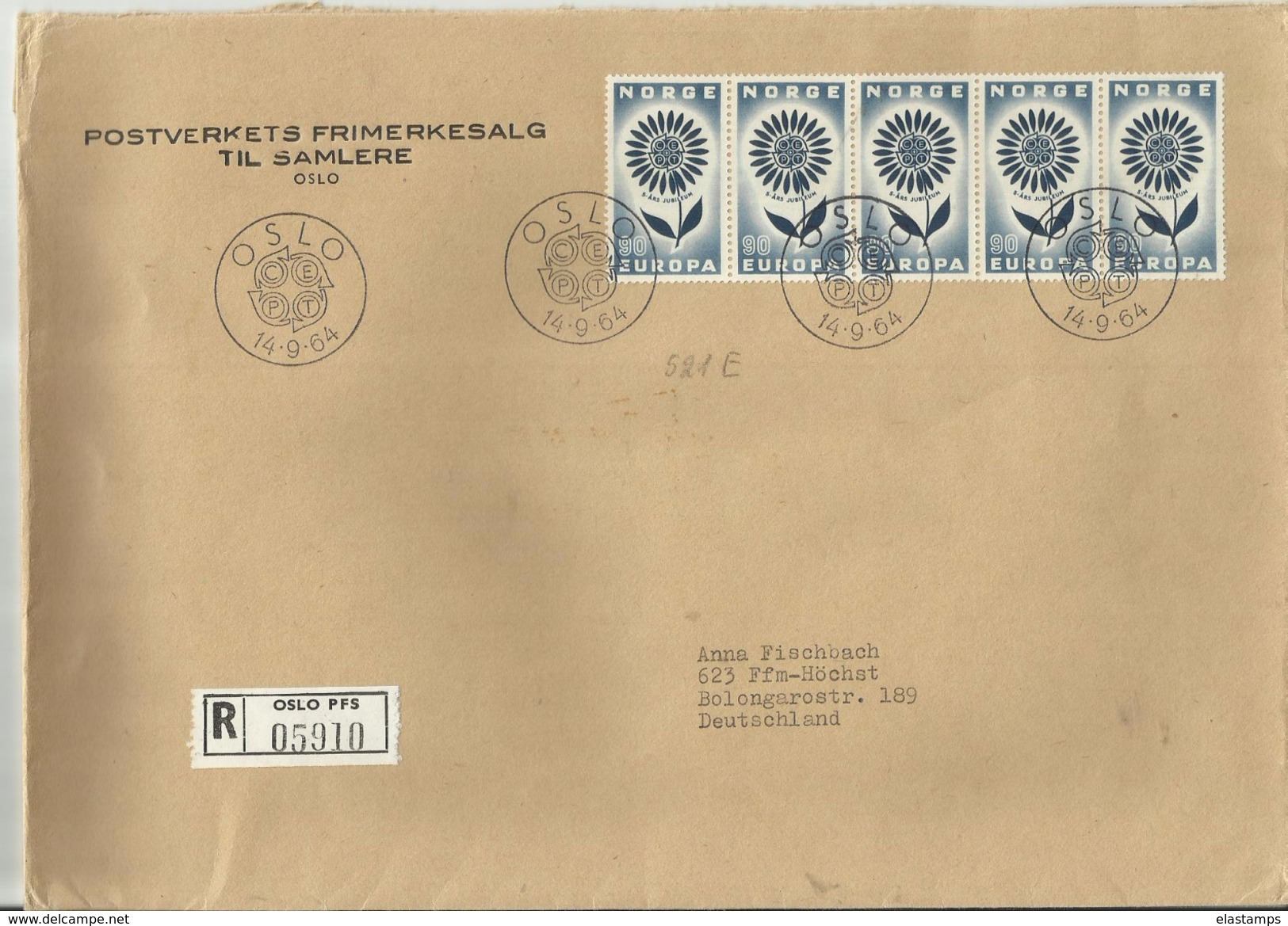 =NORGE R-CV 1964 EUROPA MEF - Covers & Documents