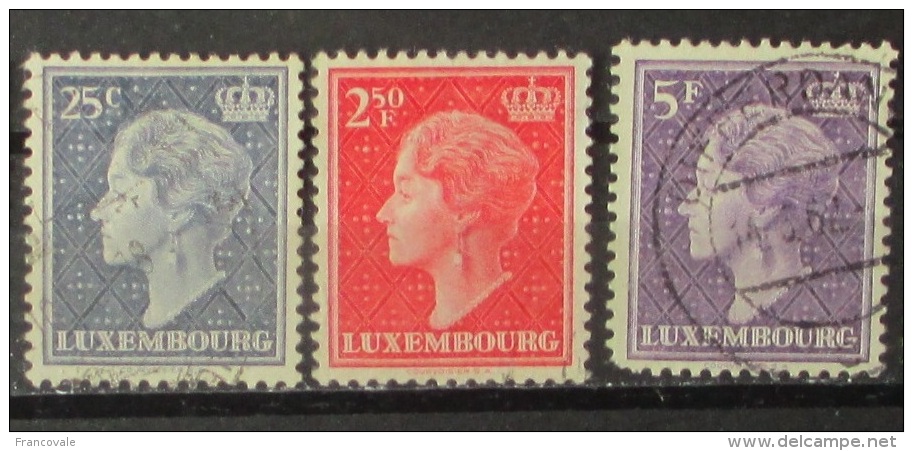 Lussemburgo 1958 Grande Duchesse Charlotte 3 Stamps Used - Gebraucht