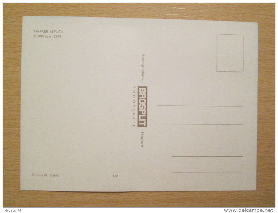 Official Company Postcard Of Tanker SPLIT 1965. Russia - Petroleros