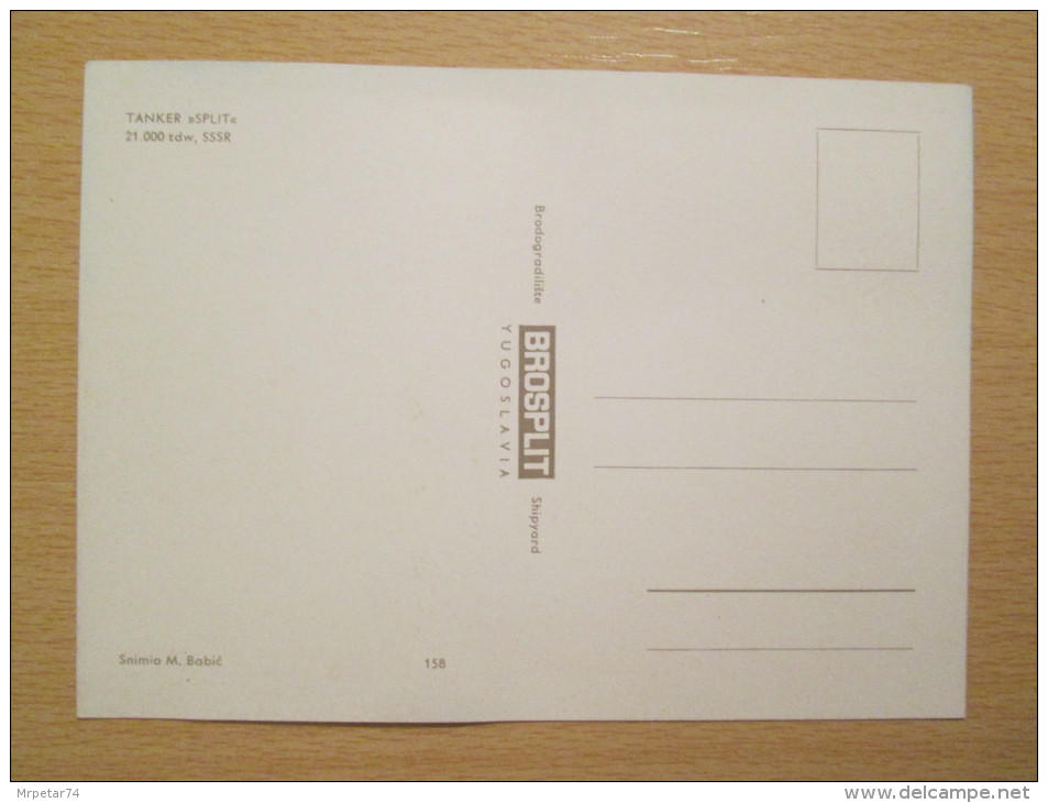 Official Company Postcard Of Tanker SPLIT 1965. Russia - Pétroliers