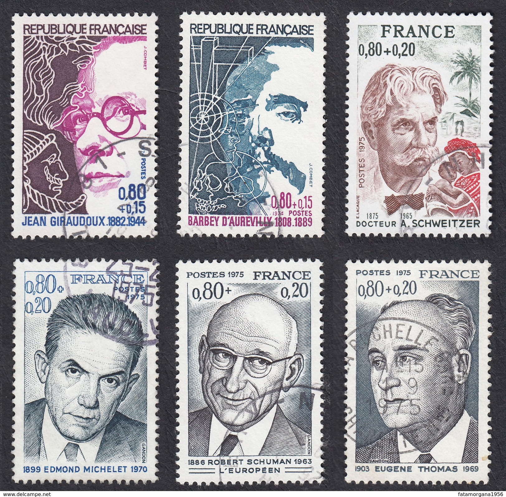 FRANCE Francia Frankreich - 1974/75  Yvert 1822/1827 Série Complète Oblitérée - Gebraucht