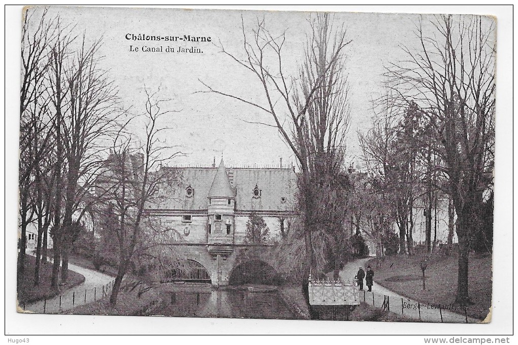 CHALONS SUR MARNE EN 1907 - LE CANAL DU JARDIN AVEC PERSONNAGES - CPA VOYAGEE - Châlons-sur-Marne