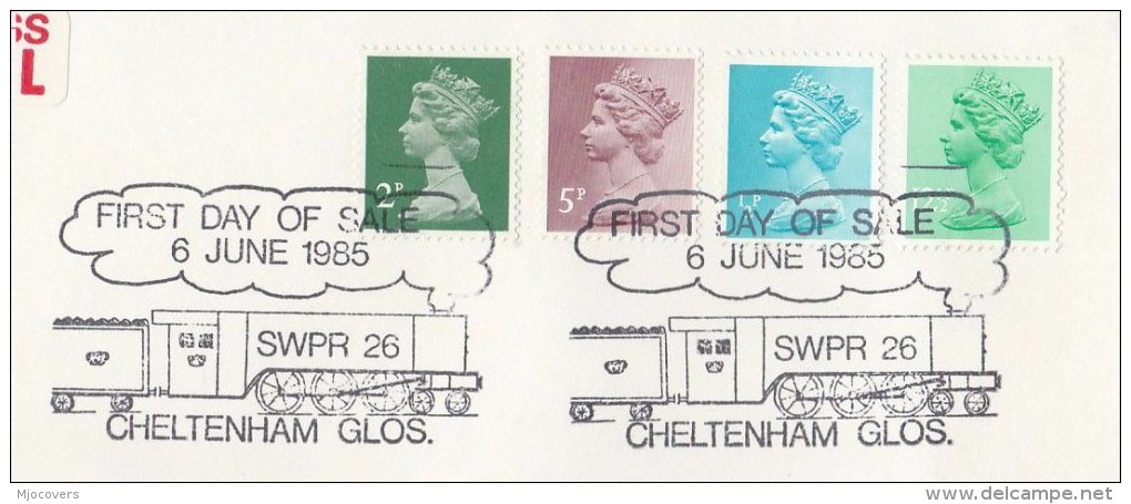 1985 Cheltenham GB Stamps EVENT COVER Pmk  STEAM TRAIN  Railway - Trains