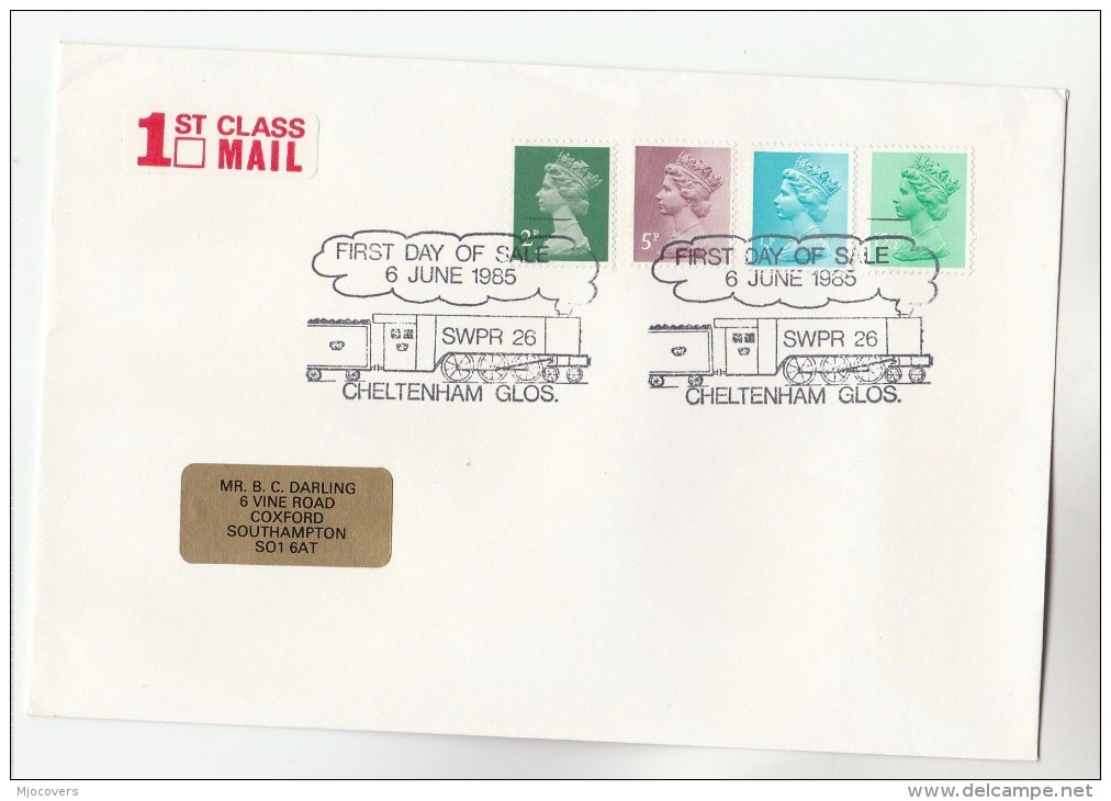 1985 Cheltenham GB Stamps EVENT COVER Pmk  STEAM TRAIN  Railway - Trains