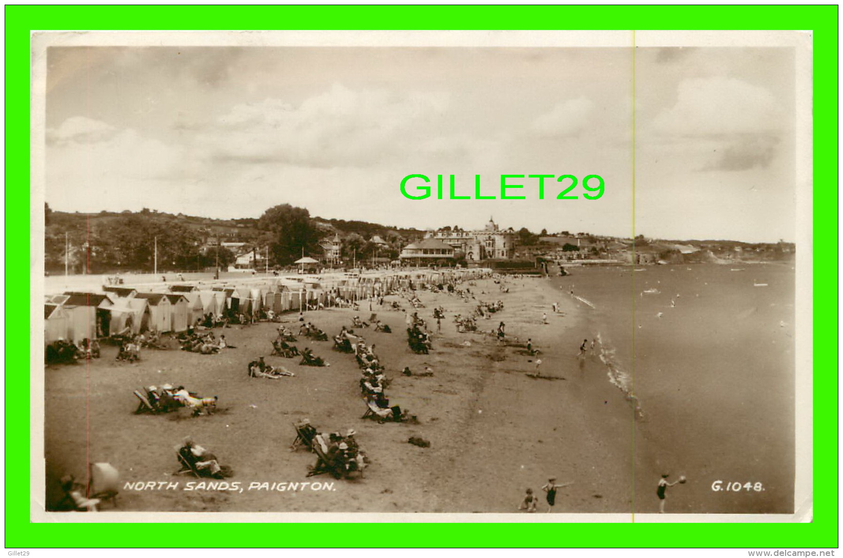 PAIGNTON, UK -  NORTH SANDS - ANIMATED - TRAVEL IN 1938 - REAL PHOTOGRAPH - - Paignton