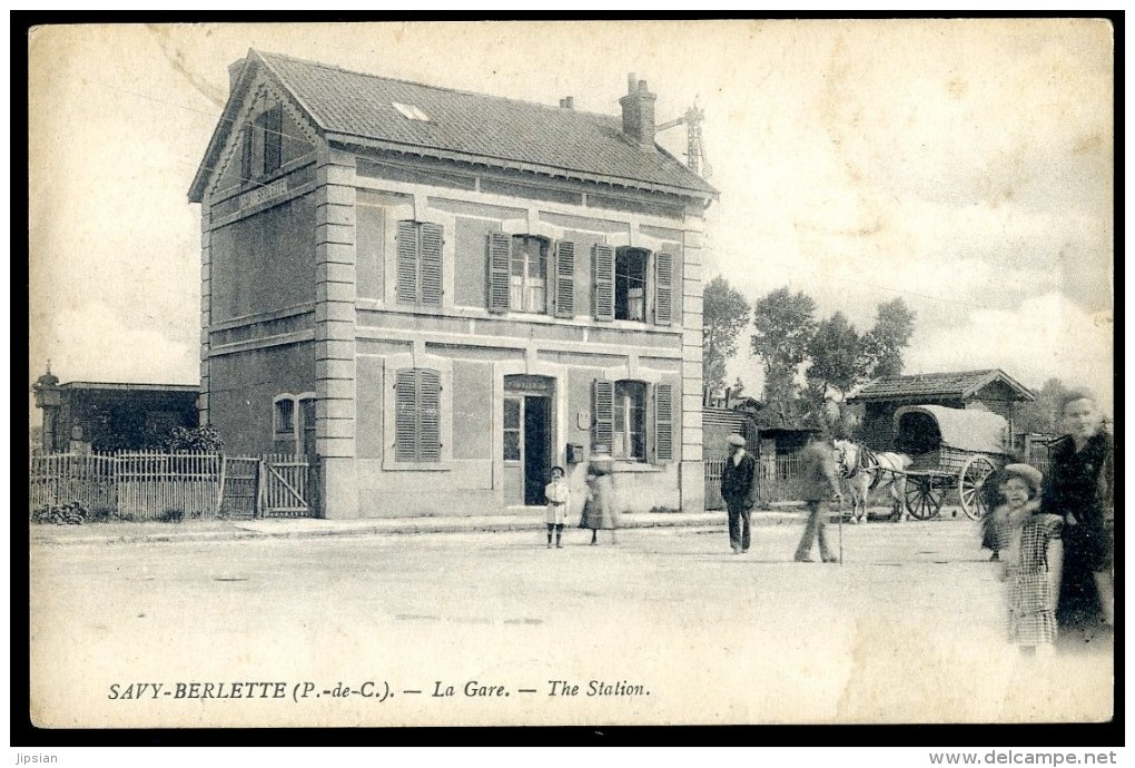 Cpa  Du 62 Savy Berlette La Gare ...  Canton Avesnes Le Comte , Arras    JIP24 - Avesnes Le Comte