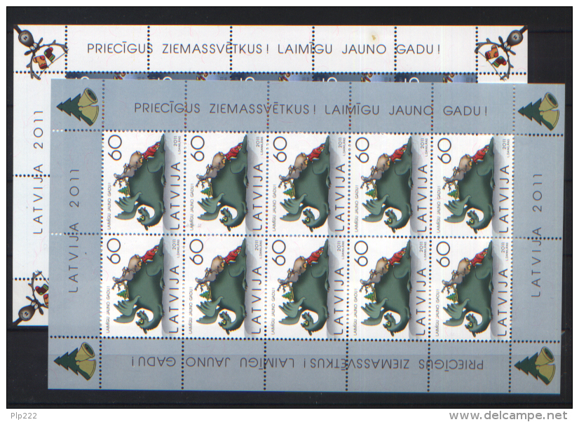 Lettonia 2011 Unif. 830/31 Minifoglio Di 10 **/MNH VF - Lettonie