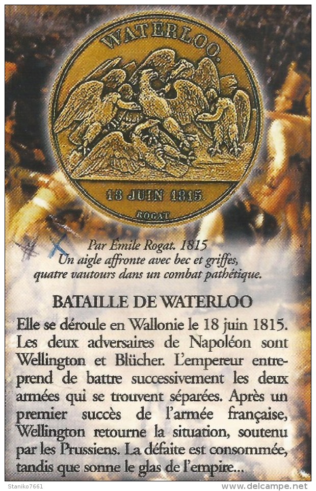 MEDAILLE EN BRONZE WATERLOO 18 JUIN 1815 Par E.ROGAT COLLECTION IMPERIALE MONNAIE DE PARIS - Royaux / De Noblesse