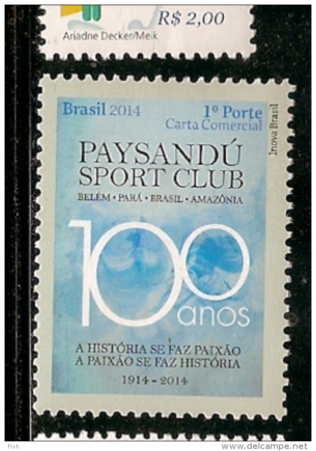 Brazil ** & Centennial Paysandu Sport Club Belém Do Pará, Amazonia 2014 (4543) - Nuovi