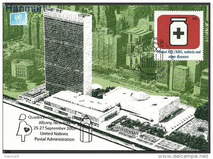 United Nations New York 2009 Mi 2593  Max Card -  AIDS Malaria  ( LMAX ZS1 UNN1165 ) - Disease