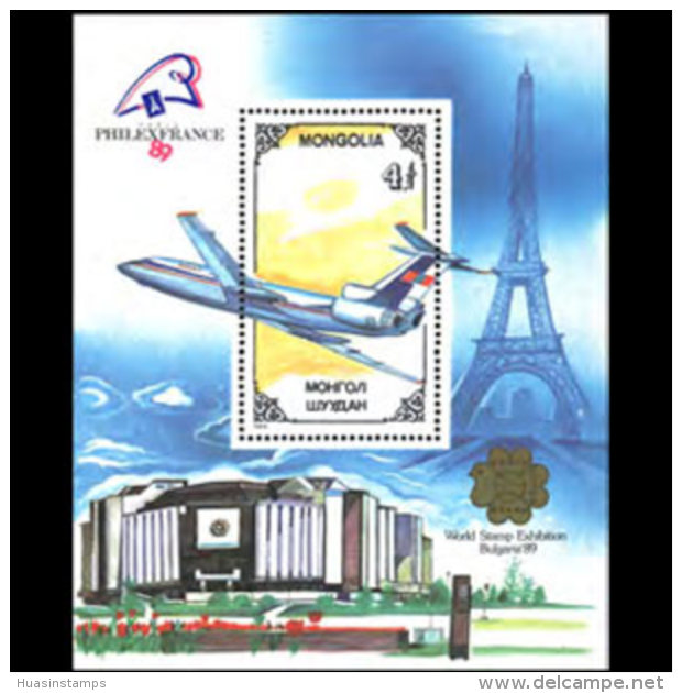 MONGOLIA 1989 - Scott# 1741 S/S Airline MNH - Mongolie