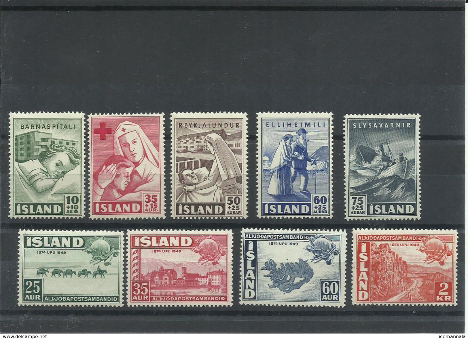 ISLANDIA YVERT  215/23   MH  * - Unused Stamps