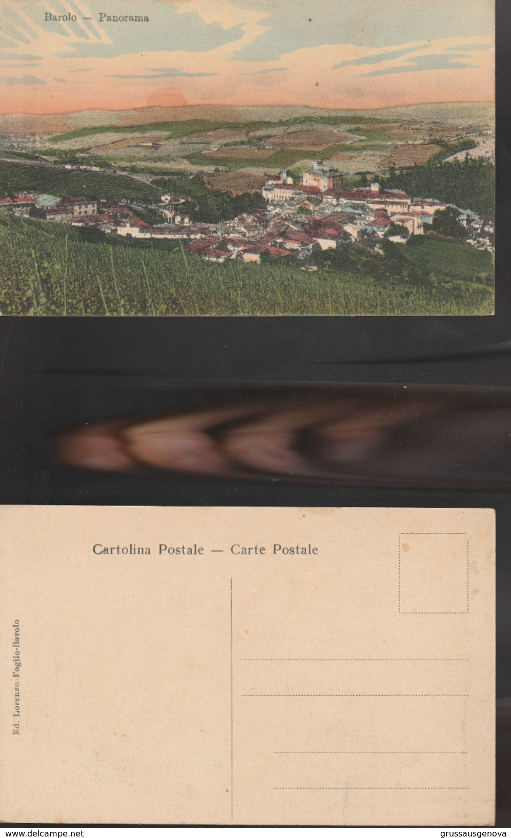 7707) CUNEO BAROLO PANORAMA VIAGGIATA 1910 CIRCA - Cuneo