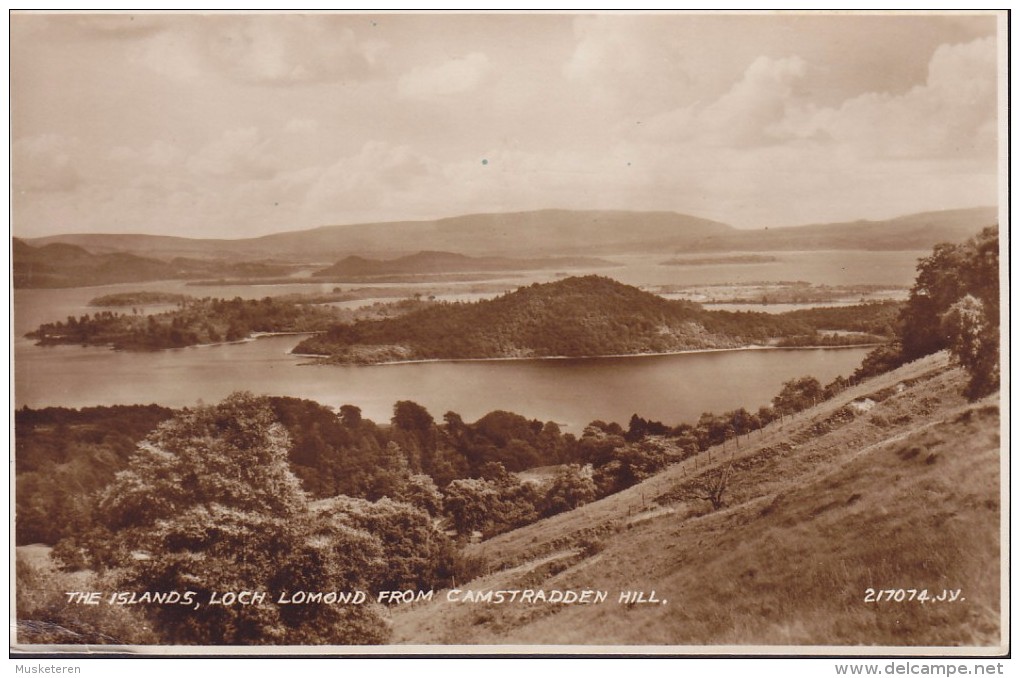 United Kingdom PPC The Islands, Loch Lomond From Camstradden Hill Valentine's Echte Real Photo Véritable (2 Scans) - Dunbartonshire
