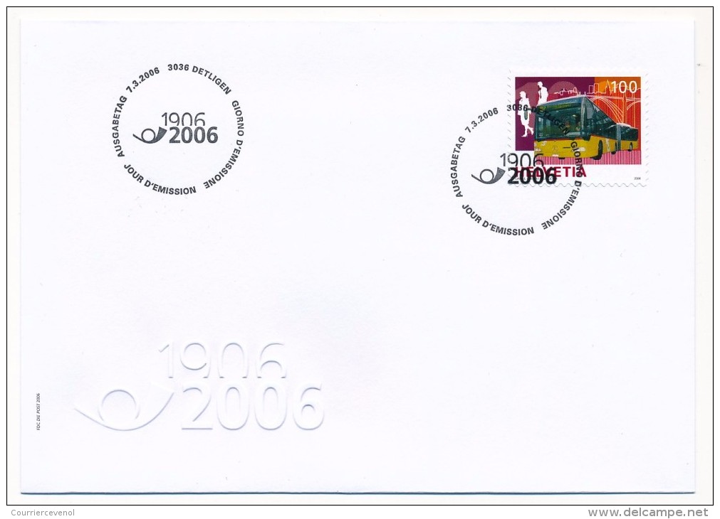 SUISSE -  FDC 2006 - Autocars - 4 Enveloppes ( 2 Séries ) - Trenes